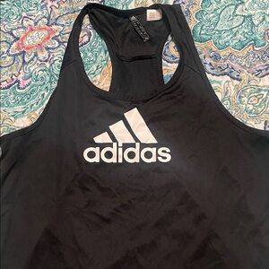 Adidas Black and White Logo Tank